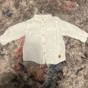 Zara baby boy size 3-6 button up soft collection shirt